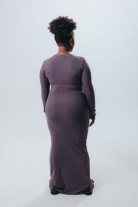 The Femme Long Sleeve Maxi Dress - Graphite