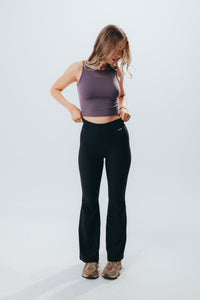 The Luxe Rib Flares - Black