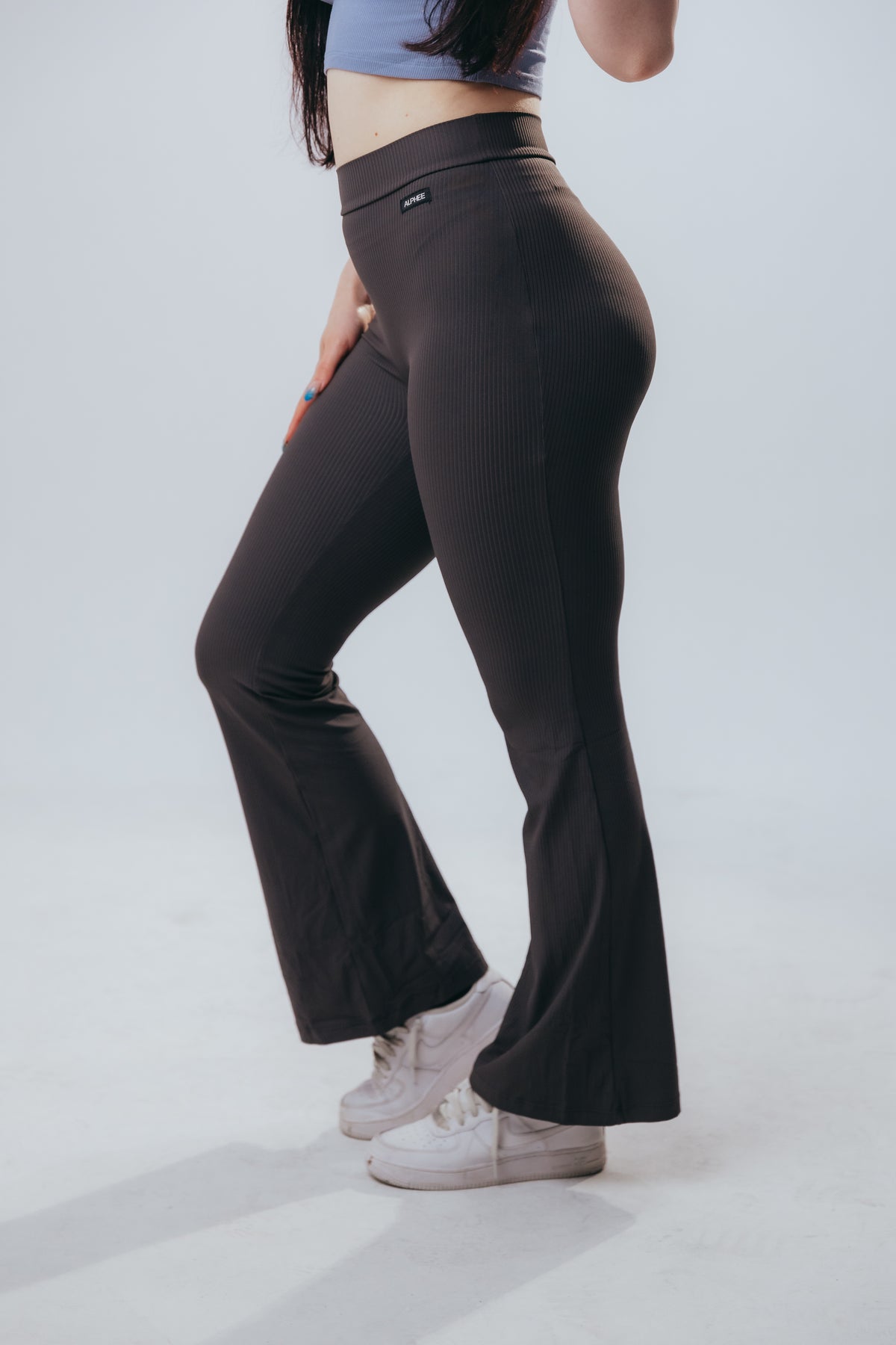 The Luxe Rib Flares - Grey